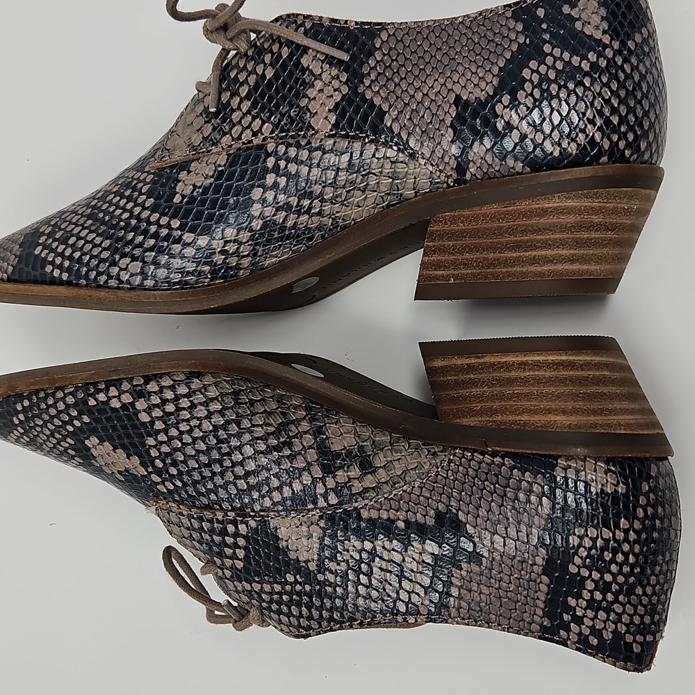 Lucky Brand Erreka Snakeskin Lace-Up Derby Oxfords Womans 7M - Picture 6 of 11
